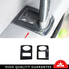 Inner Glass Window Lifting Lock Panel Trim 2* For Audi TT 2008-2014 Carbon Fiber