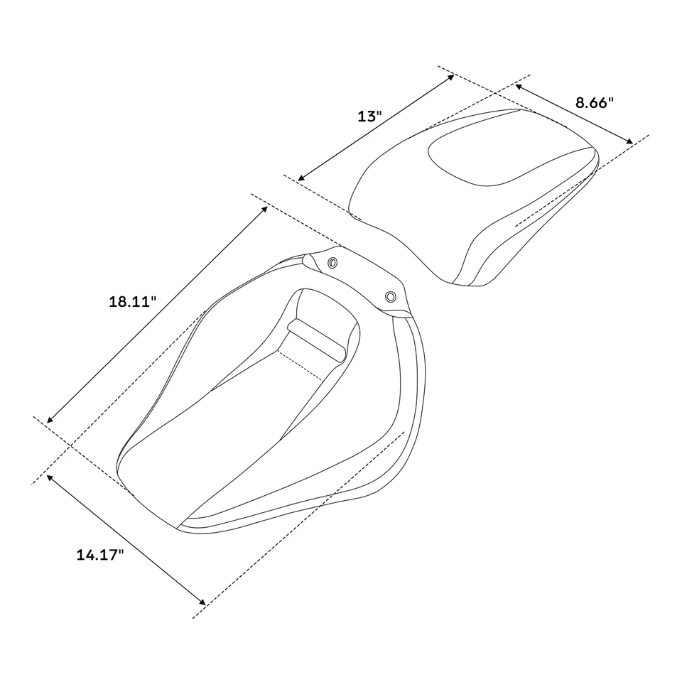 Assentos de passageiro para motorista motociclista adequados para Harley Breakout FXBR FXBRS 2018-2023 preto - Imagem 3 de 4