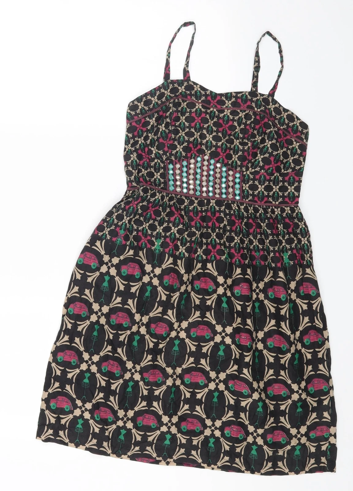 REMANIKA Womens Cotton Blend Fit & Flare Size 10 Pu