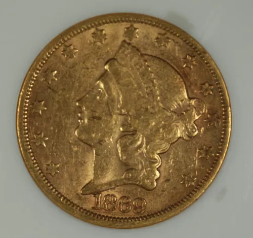 1869-S $20 Liberty Head Double Eagle. Type 2, NGC XF45.