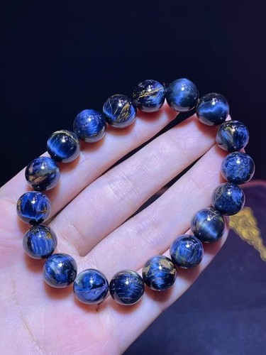 Brazalete de cuentas redondas de piedras preciosas de Namibia de pietersita natural de 11,5 mm Sudáfrica - Imagen 5 de 6