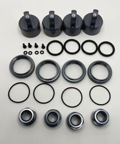 7075 Alu Shock Cap Upper/ Lower Cover / Lntermediate Spring Nut For Tekno MT410 - Picture 7 of 7