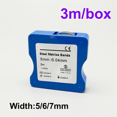 Dental Stainless Steel Matrix Strips Restoration Light Cured Resin Width 5/6/7mm