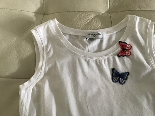Monna Lisa girls top age 9 news white with butterfly pattern on sides - Picture 2 of 6