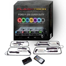 RGB MultiColor Bluetooth LED Halo kit for 05-07 Ford F-250 Super Duty Headlights