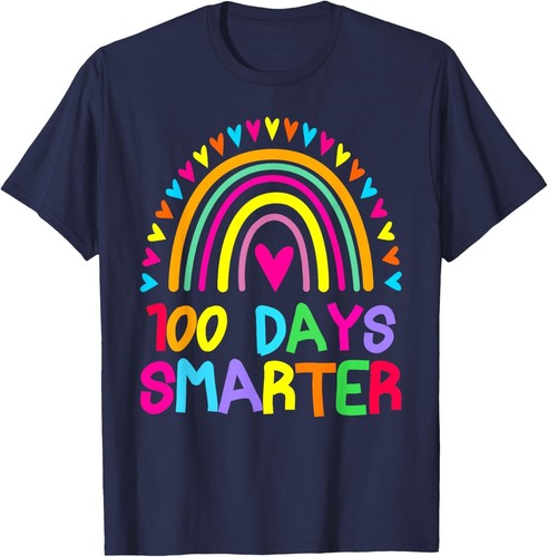 100th Day of School Teacher - 100 days smarter rainbow T-Shirt Hoodie - Picture 7 of 12