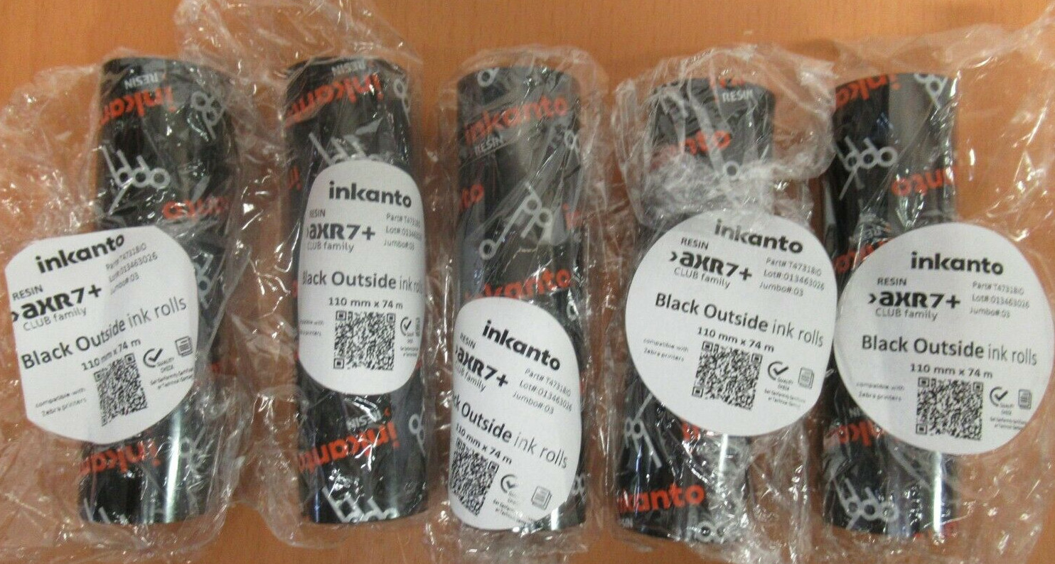 Ruban résine Inkanto AXR7+ 110x74 T47318IO pour imprimante code-barres industrielle