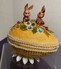 Bunny Vintage Egg Handmade 1960s Sequined Bea...