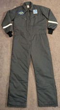 Vintage Lion Continental Airlines Mechanic Gray Quilted Coveralls Men's Large