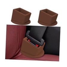 Car Seat Belt Buckle Holder, 2PCS Silicone Easy Access Vehicle Seatbelt Coffee
