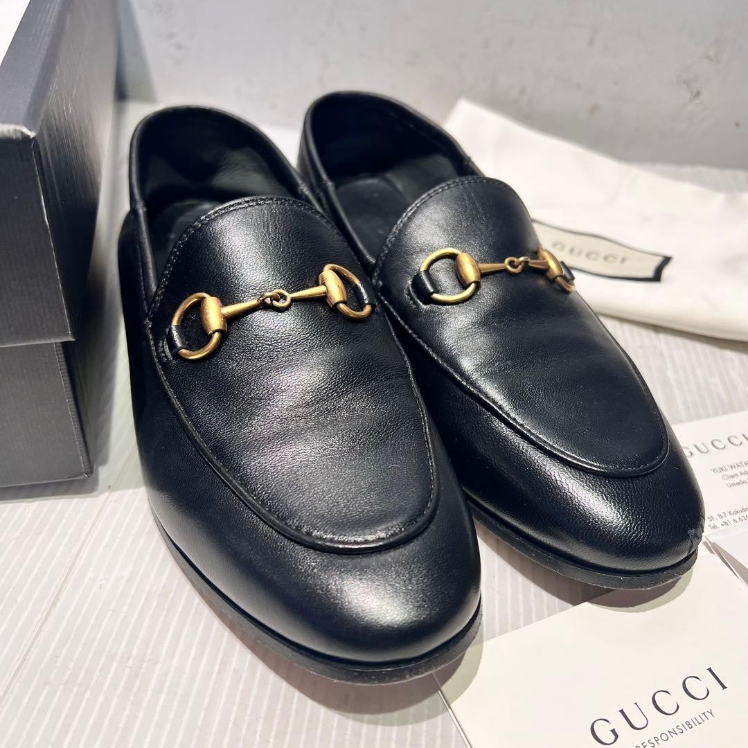 GUCCI Women's Loafers Horsebit Leather Black EU35/US5 120233c thumbnail 2