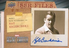 UPPER DECK 2018 AGENT CARTER KYLE BORNHEIMER #SSR-KB SSR FILES AUTOGRAPH CARD