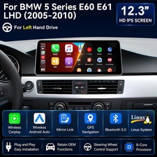 12.3'''' Apple Carplay GPS Navi BT5.0 Handsfree Autoradio SWC F�r BMW E60 E61 CIC