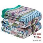 Boho Blanket Soft Muslin BohoThrow Blanket, 100% Cotton Floral 50"x60" White