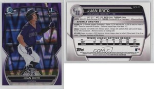 2023 Bowman Chrome Prospects Purple RayWave Refractor /250 Juan Brito #BCP-77
