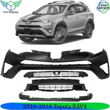 Front Bumper Cover Fascia & Lower Valance Kit For 2016-2018 Toyota RAV4