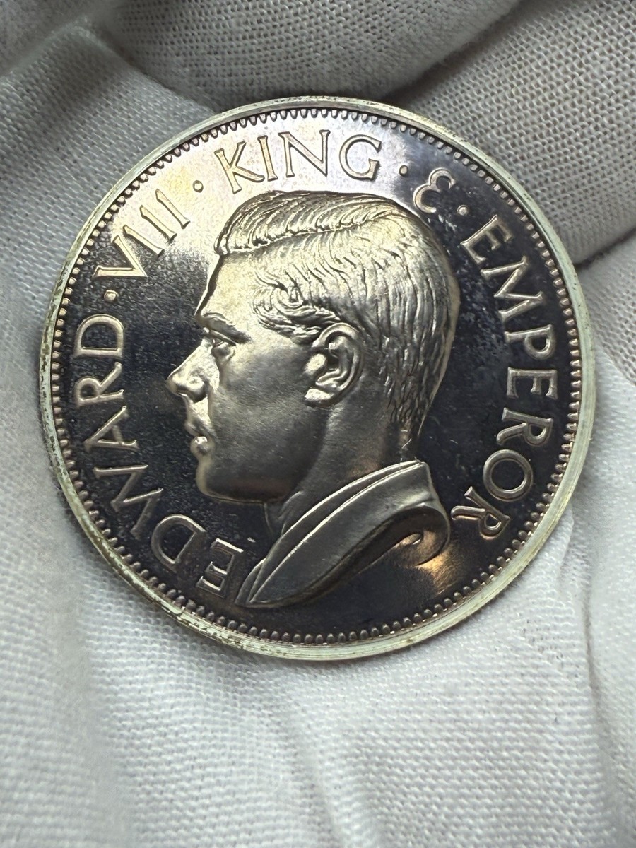 EDWARD VIII 1936 BERMUDA SILVER PROOF PATTERN PLAIN EDGE