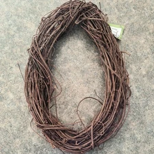 Natural Oval Grapevine Wreath 18" Primitive Country Farmhouse Wall Wedding Craft
