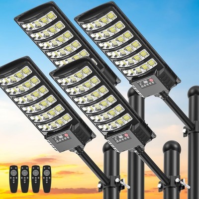 Solar Street Lights Outdoor Waterproof ,30000LM 6500K 320°Wide Angle Flood li...