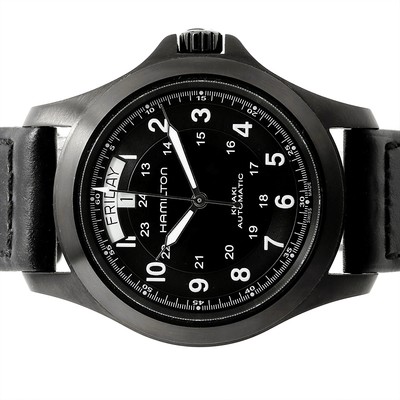 HAMILTON Men's Watch Khaki Field King Auto Black H64465733 Rare