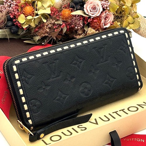 Louis Vuitton Long Wallet Zippy Wallet Stitch Black