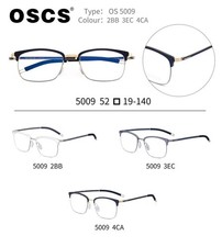 Vintage Browline Metal Half-Rim Eyeglasses 52-19-140 Lightweight Optical 5009