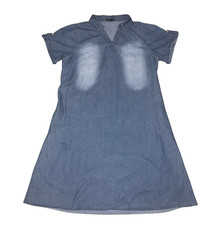 Shein Curve Plus Size Dress Women’s 2XL Blue Denim V Neck Short Sleeve Pockets