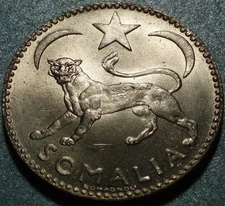 1950 “ITALIAN” SOMALIA Brilliant Uncirculated “ONE SOMALO” Rome Mint ONLY YEAR