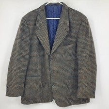 Vintage L.L. Bean Wool Blend Thinsulate Old Money USA Green Plaid Blazer Jacket