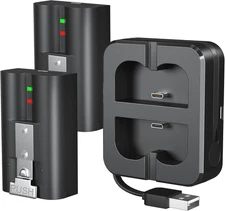 2 Packs 6040Mah Rechargeable Battery and Dual USB Charging Station Compatible wi