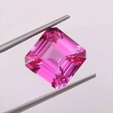 10 CT Natural Flawless Pink Ceylon Sapphire Asscher Cut Loose Certified Gemstone
