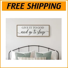 Charming Rustic Canvas 'Go To Sleep' Sign - Perfect Bedroom Wall Art 41" x 14"
