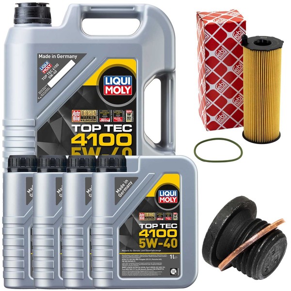 MotoröL Filter Set 5W-40 Liqui Moly 9 Liter + Schraube FüR Audi A6 Q7 VW Phaeton-image