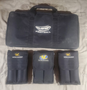 JT Paintball Padded Equipment Bag w/ Viewloader Haulers Pods & Green Paintballs