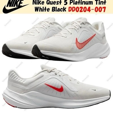 Nike Quest 5 Platinum Tint White Black DD0204-007 Men's Size 11.5 Woman 13 NEW