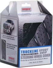 Superior 58-0470b Truckline Sport Grip Steering Wheel Cover Black Long Drive