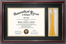 11X17 Cherry Wood Diploma Frame with Tassel Holder for 8.5X11 Certificate Docume