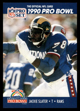 1990 Pro Set Jackie Slater #417 Los Angeles Rams NFL Football
