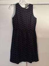 Loft A-line Sleeveless Floral Dress 2P Grey Black