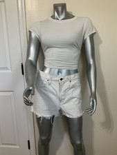 Madewell Raw Hem Jean Shorts Womens 29 OffWhite Cutoff Denim