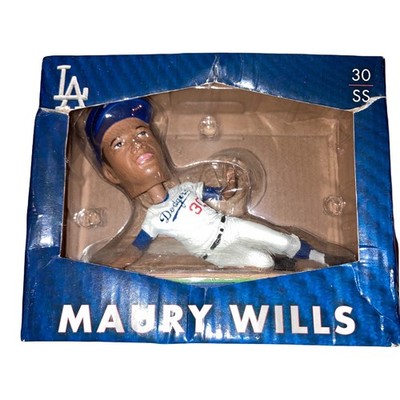 BOBBLE HEAD Maury Wills Sliding Into A Base Stadium Giveaway With Box Dodgers