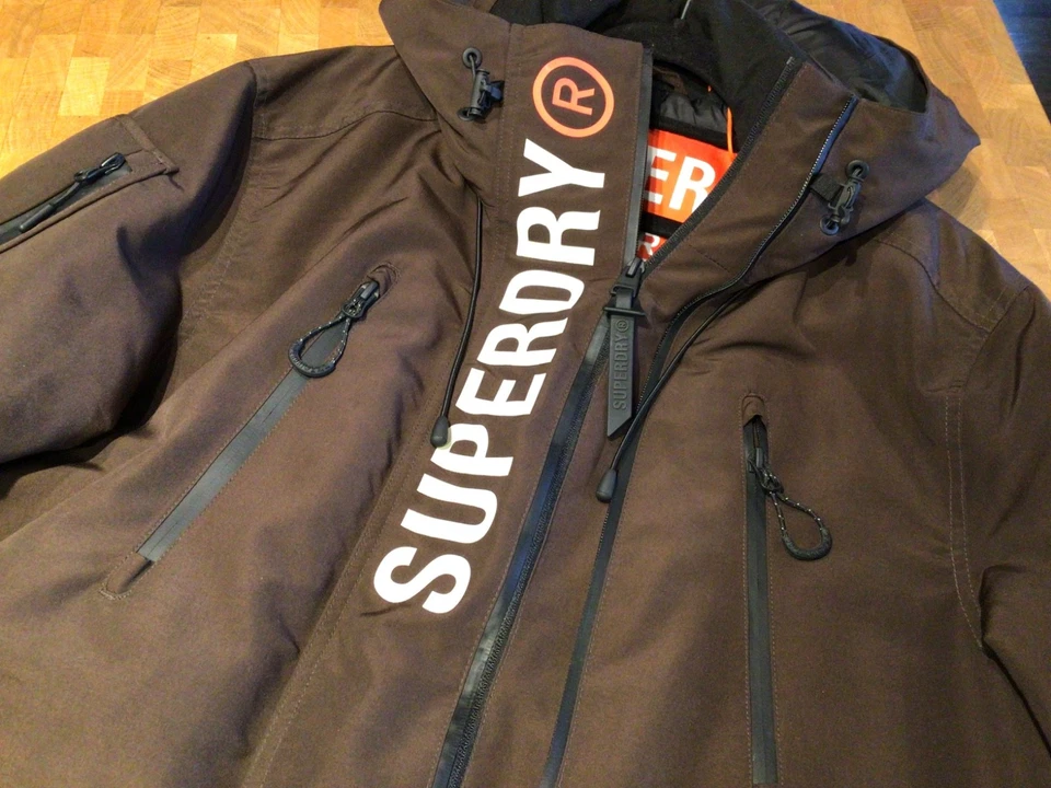 Superdry Ultimate SD Windcheater Jacket Hooded Windbreaker - Dark Oak Brown - XL - Image 2 of 4