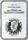 1968-S NGC PF68 UCAM Ultra Cameo Kennedy Silver Half Dollar 50C PQ Gem Beauty