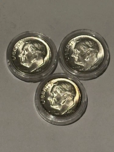 LOT OF (3) 1954-S Roosevelt Dime 90% Silver Choice BU US Coin