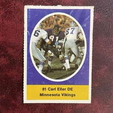 1972 Sunoco NFL Action Set CARL ELLER Stamp MINNESOTA VIKINGS