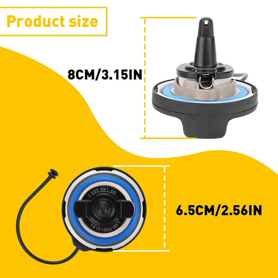 Genuine Fuel Tank Filler Gas Cap For BMW 320i 328i 330i 335i 530i 535i 640i 745i - Image 2 of 4