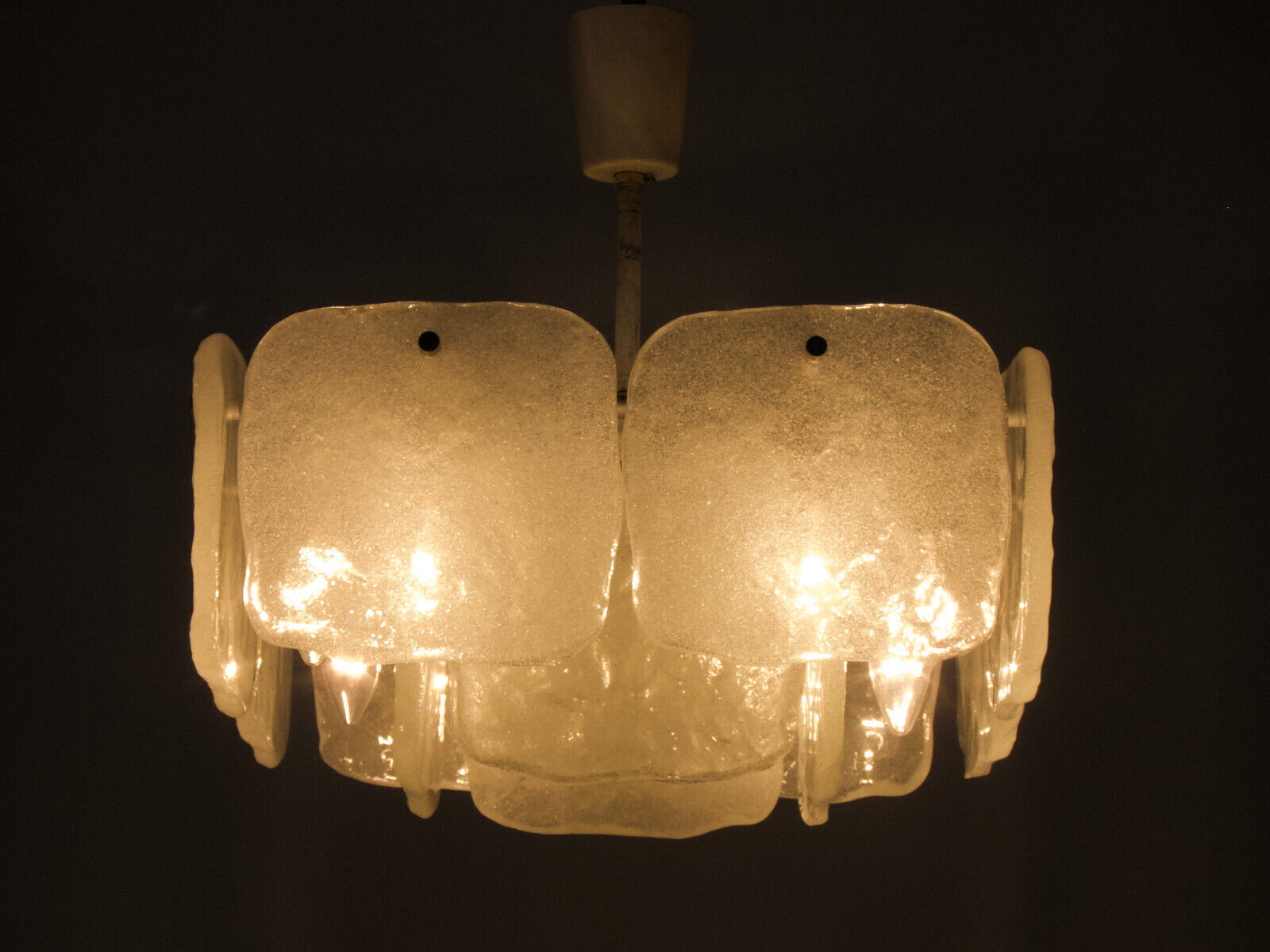 Ice Glass Chandelier "Eisglas Luster" by Kalmar, Austria