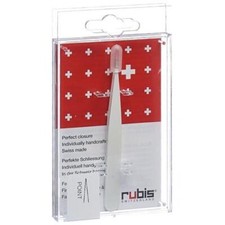 Rubis tweezers pointed white inox