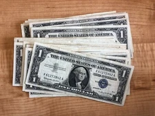 1935 or 1957 One Dollar Blue Seal Note Silver Certificate Old US Bill $1 Money