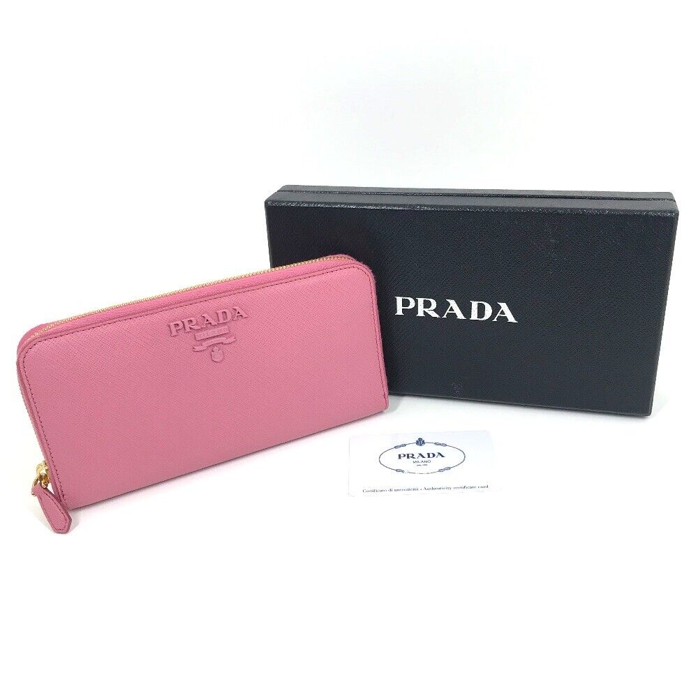 PRADA 1ML506 logo Saffiano Shine Zip Around Long Wallet PRADA 1ML506 logo Saffiano Shine Zip Around Long Wallet